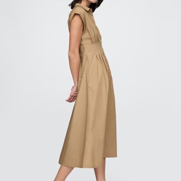 Gap Poplin Midi Tan Shirtdress - Picture 3 of 7